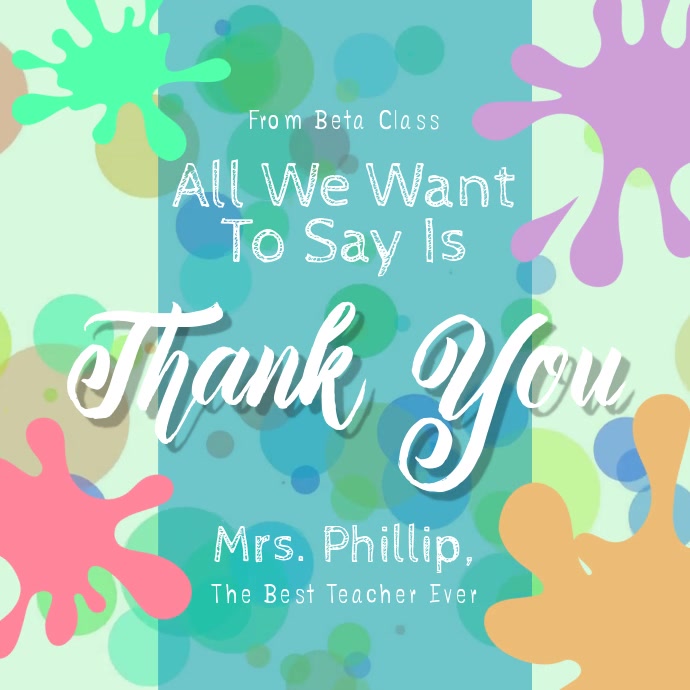 Thank you Teacher Square Video template