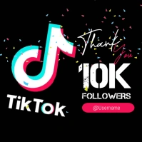 Thank You Tiktok Followers โพสต์บน Instagram template