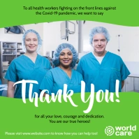 Thank you to healthcare workers coronavirus Сообщение Instagram template