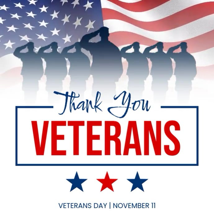 Thank You Veterans Day Tribute Template Editable Patriotic Flyer