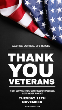 Thank You Veterans Instagram Story Template.