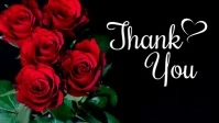 Thank You Video roses Flowers Greeting Card template