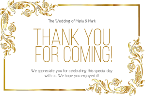 THANK YOU wedding CARD CARDS Template Label