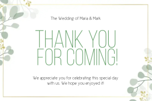 THANK YOU wedding CARD CARDS Template Etykieta