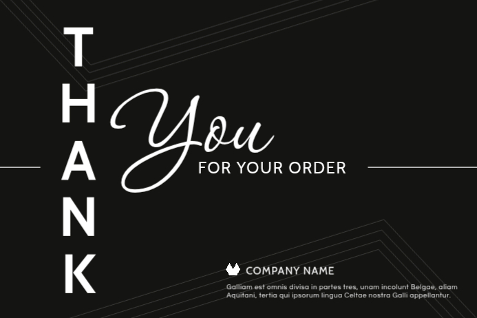 Шаблон Thank Your For Your Order Minimal Card Templa | PosterMyWall