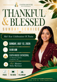 Grün Sunday Service Celebration A4 Template