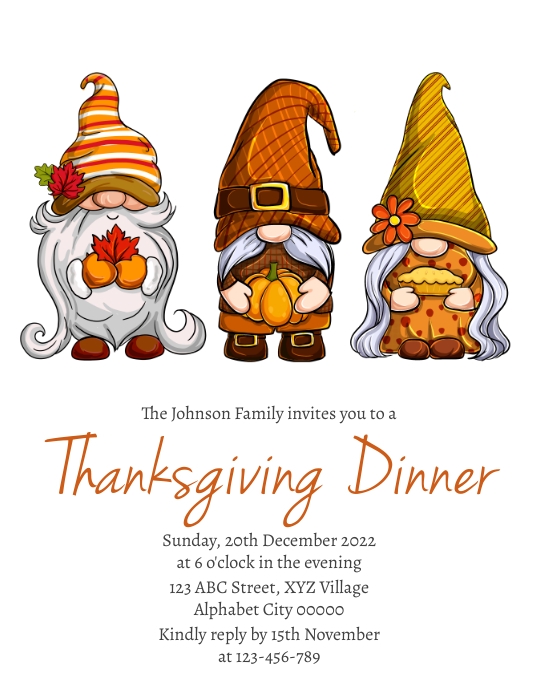 Thankgiving Dinner Invitation Flyer (US Letter) template