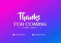 For Coming Design Thanks for coming Template | PosterMyWall