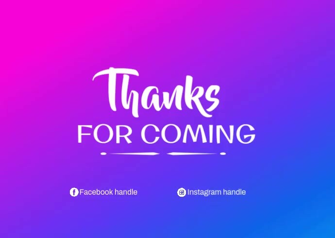 thanks for coming Postcard template