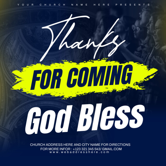 For Coming Design Thanks for coming Template | PosterMyWall