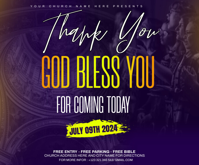 For Coming Design Thanks for coming Template | PosterMyWall