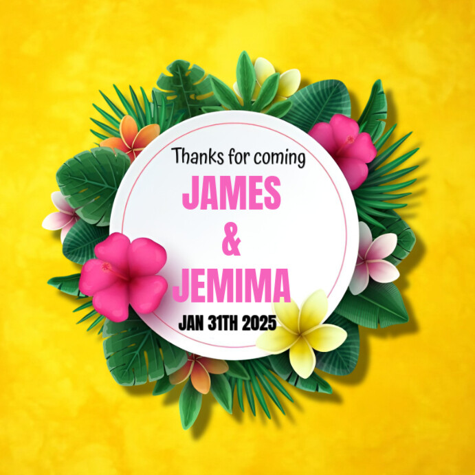 For Coming Design Thanks for coming wedding Template | PosterMyWall