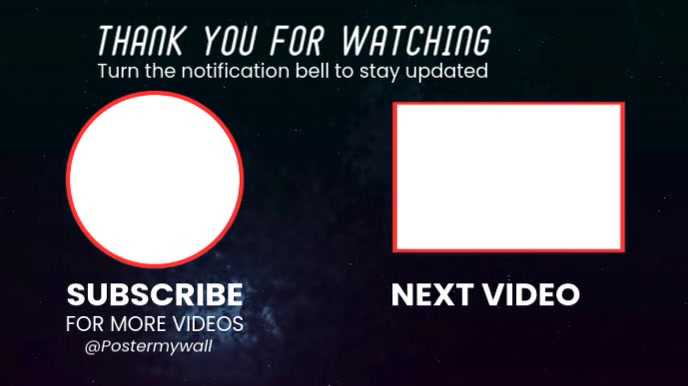 Thanks For watching appreciation YouTube outro loop video  with subscribe button 数字显示屏 (16:9) template