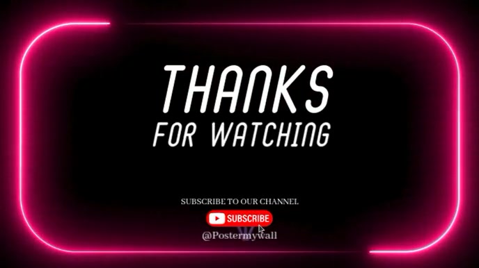 Thanks For watching appreciation YouTube outro loop video  with subscribe button 数字显示屏 (16:9) template