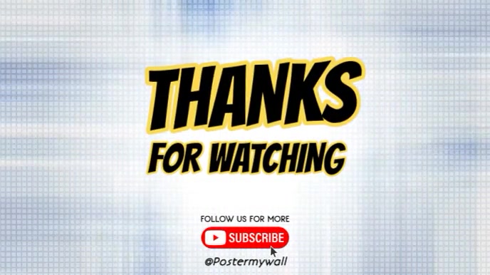 Thanks for watching outro appreciation message Template | PosterMyWall