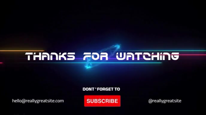 thanks for watching video outro youtube outro Template | PosterMyWall