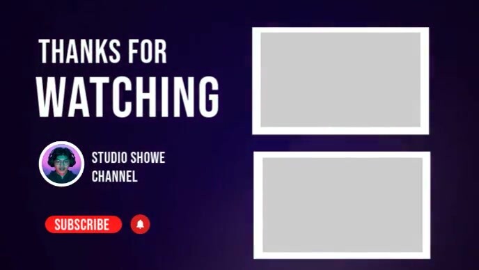 Thanks for watching YouTube outro video Template | PosterMyWall