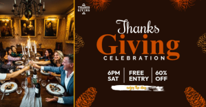 黑色 Thanksgiving Celebration Image partagée Facebook Template