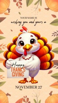 Orange Thanksgiving Greeting Instagram Story Template