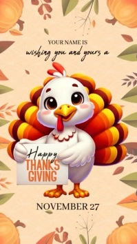 thanks giving card design template Instagram 快拍