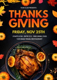 黑色 Thanksgiving Event A1 Template