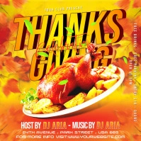 thanks giving chicken flyer design Сообщение Instagram template
