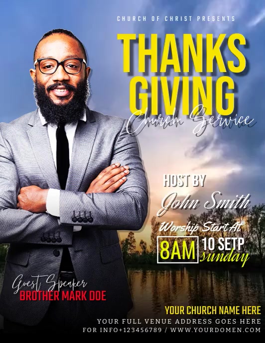 Thanks giving Church service Pamflet (VSA Brief) template