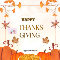 Белый Thanksgiving Greeting Instagram-bericht Template