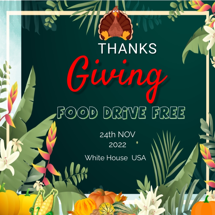 Thanks giving day Instagram post Template | PosterMyWall
