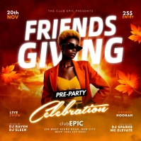 thanks giving day party flyer template Instagram Post