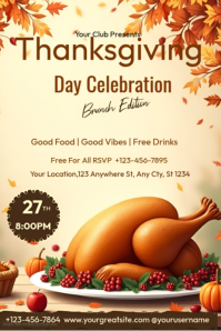 Thanks Giving Day Poster template