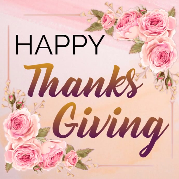 Pink Thanks Giving Instagram Ad Template | PosterMyWall