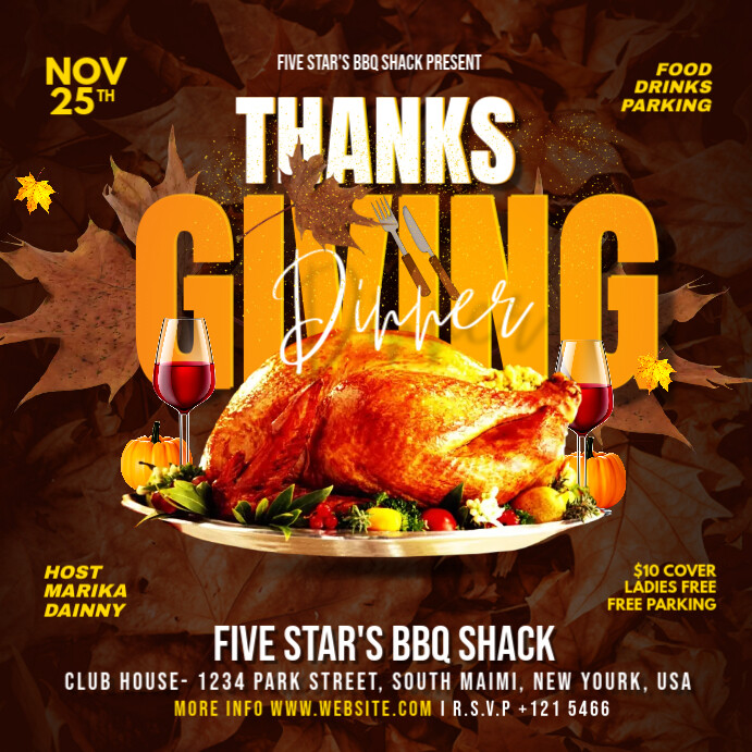 Thanks Giving Dinner Template PosterMyWall