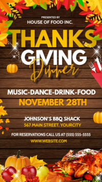 Thanks Giving Dinner Party Instagram Story template