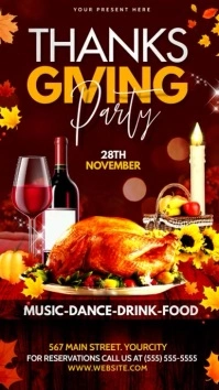 Thanks Giving Dinner Party Instagram Story template