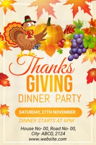 Thanks Giving Dinner Party Tumblr Graphic template