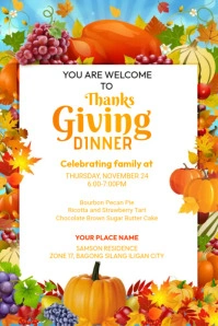 Thanks Giving Dinner Pinterest Graphic template