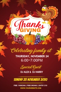 Thanks Giving Dinner Pinterest Graphic template