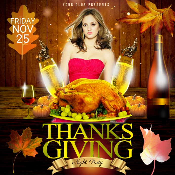 Thanks giving flyer Instagram Plasing template