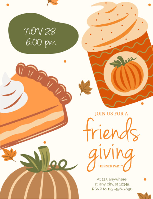 Thanks Giving Invitation Template | PosterMyWall