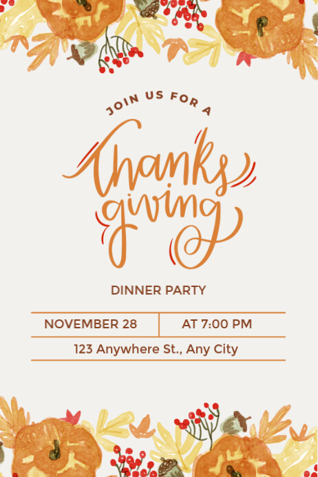 Modèle Thanks Giving Invitation | PosterMyWall