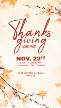 Thanks Giving Invitation Design Instagram Story template