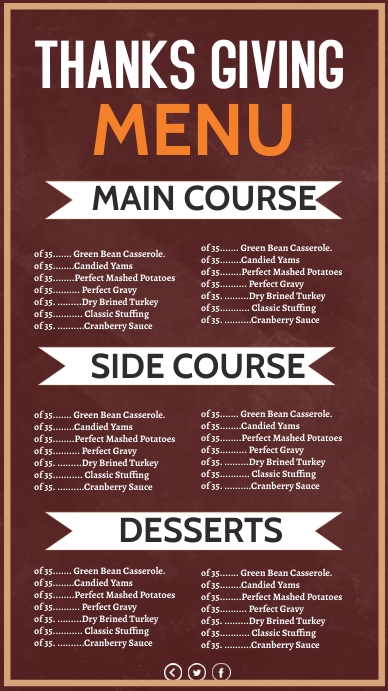 thanks giving menu Template | PosterMyWall