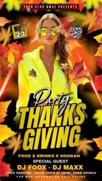 THANKS GIVING NIGHT PARTY FLYER VIDEO FLYER Instagram Reel template