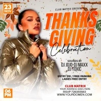 Thanks giving party Instagram-Beitrag template