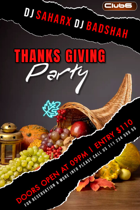 Plantilla de thanks giving party | PosterMyWall
