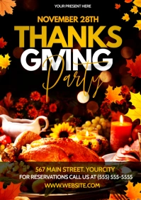 Thanks Giving Party Flyer A4 template