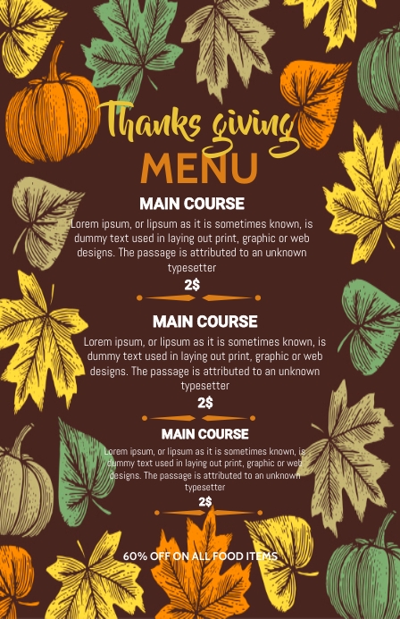 thanks giving  poster Halfbladsy Breed template