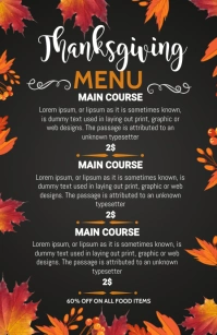 thanks giving  poster Meia página larga template