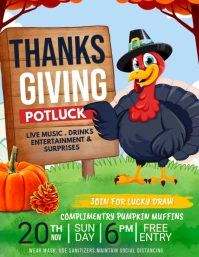 thanks giving potluck Pamflet (VSA Brief) template